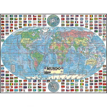 Mapa Mundi 2022 político escolar 90x120 Glomapas