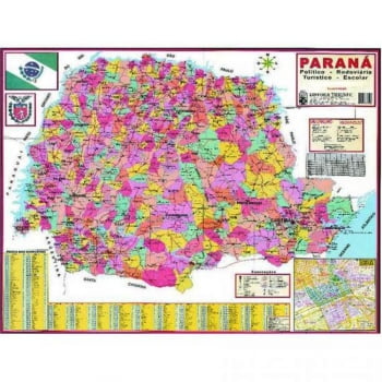 Mapa Paraná político rodoviário 90x120 Glomapas