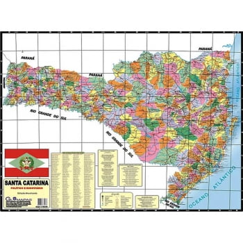 Mapa Santa Catarina político rodoviário 90x120 Glomapas
