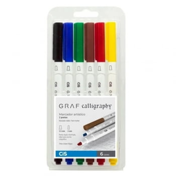 Marcador artístico duo 6 cores básicas GRAF CALLIGRAPHY Cis