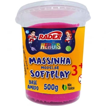 Massa modelar 500g rosa Softplay Radex
