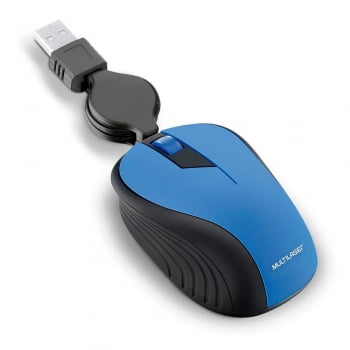 Mouse USB retrátil 1200 dpi azul MO235 Multilaser