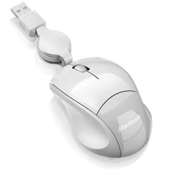 Mouse USB retrátil 800 dpi branco MO155 Fit Multilaser