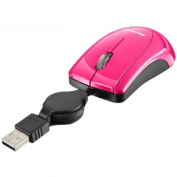 Mouse USB retrátil 800 dpi rosa MO161 Multilaser