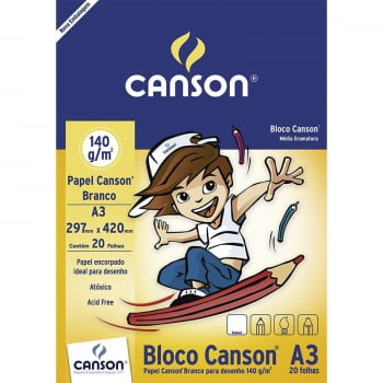 Papel cartão 20 fls A3 140g Canson