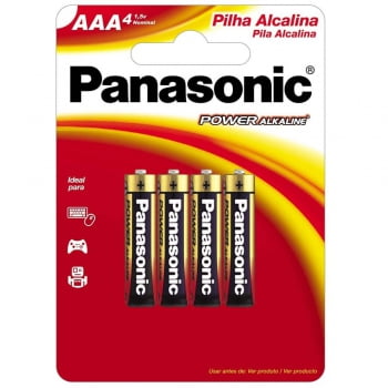 Pilha AAA alcalina 4 un Panasonic