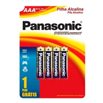 Pilha AAA alcalina power 4 un Panasonic