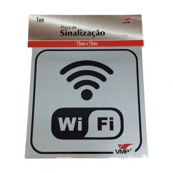 Placa sinalização alumínio Wi-fi 15x15 VMP
