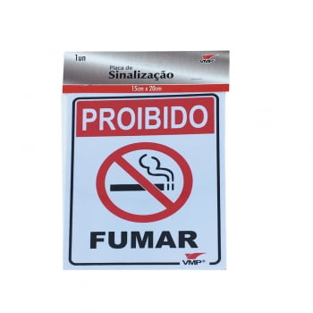 Placa sinalização Proibido fumar 15x20 VMP