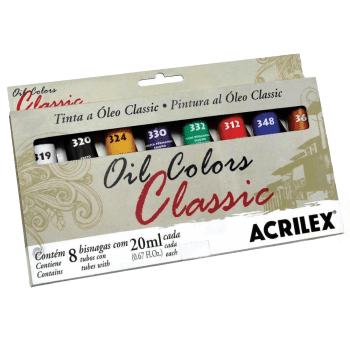 Tinta óleo 20ml 8 cores Acrilex